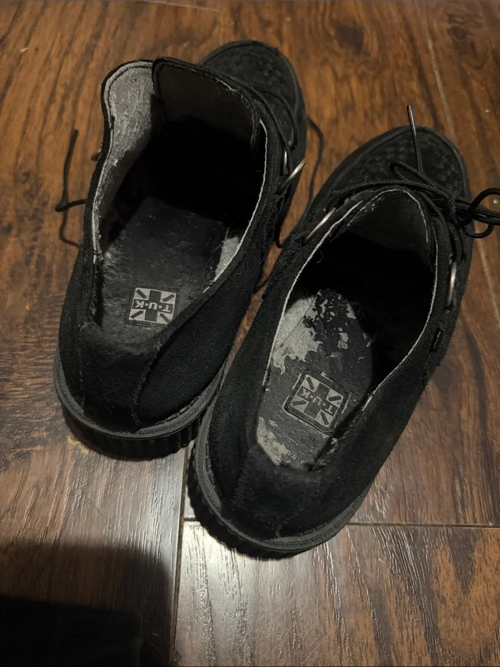 tuk Black Suede Creeper-Style Lace-Up Loafers
